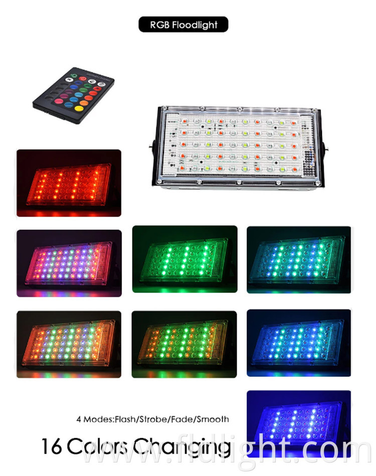 remote control 50w RGB led floodlight